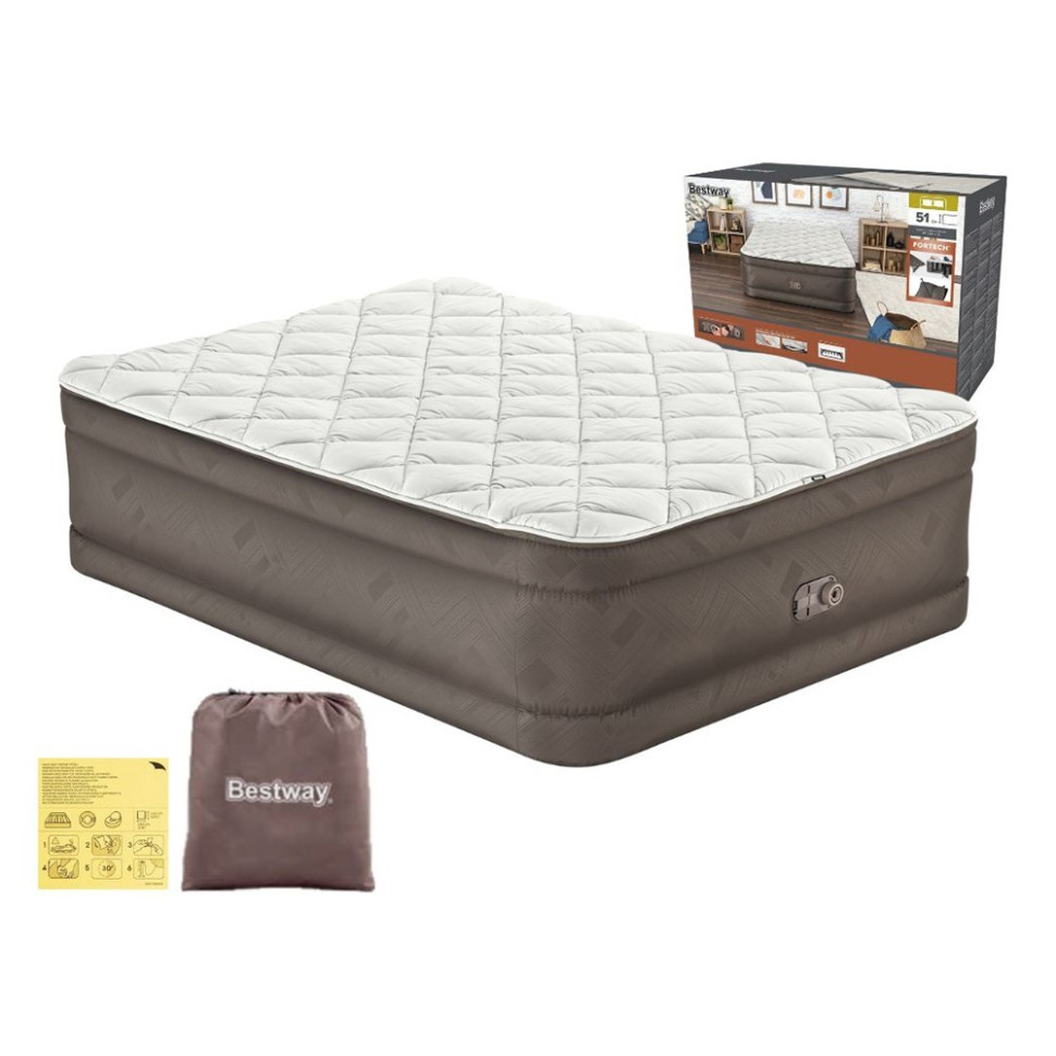 Надувная велюровая кровать Bestway 69145P 203 x 152 x 51 см