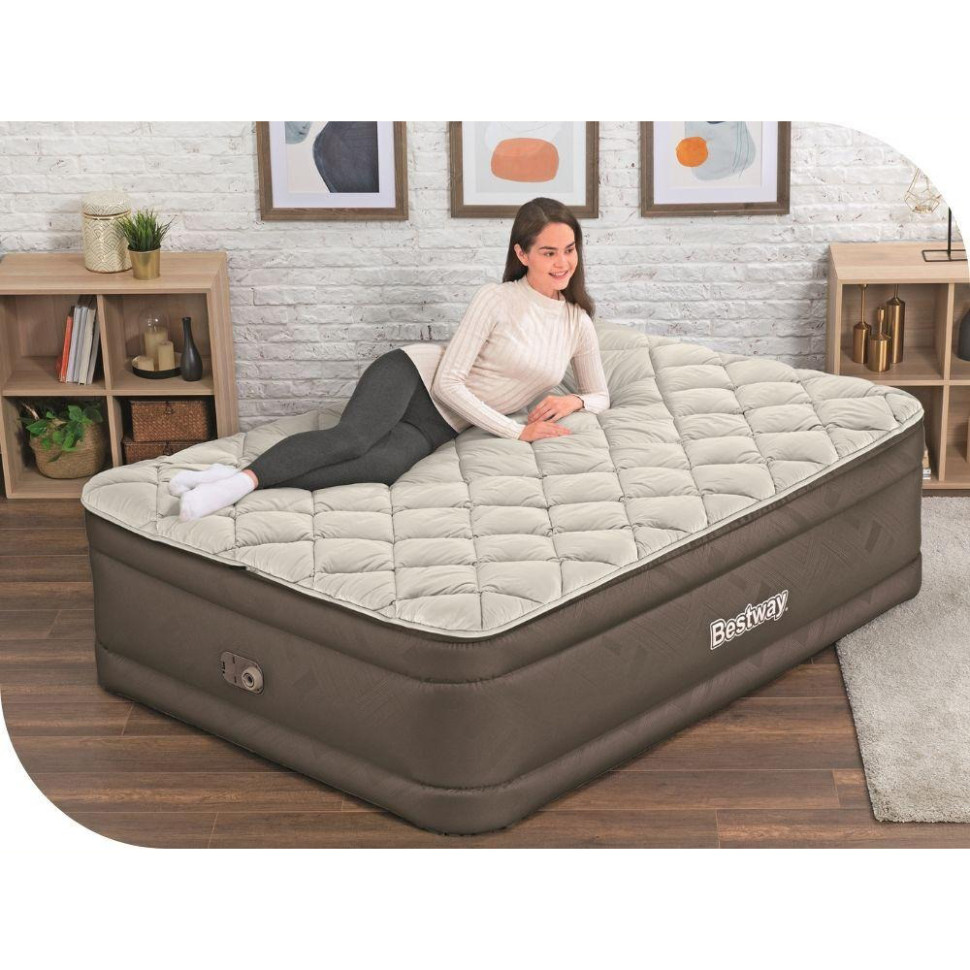 Надувная велюровая кровать Bestway 69145P 203 x 152 x 51 см