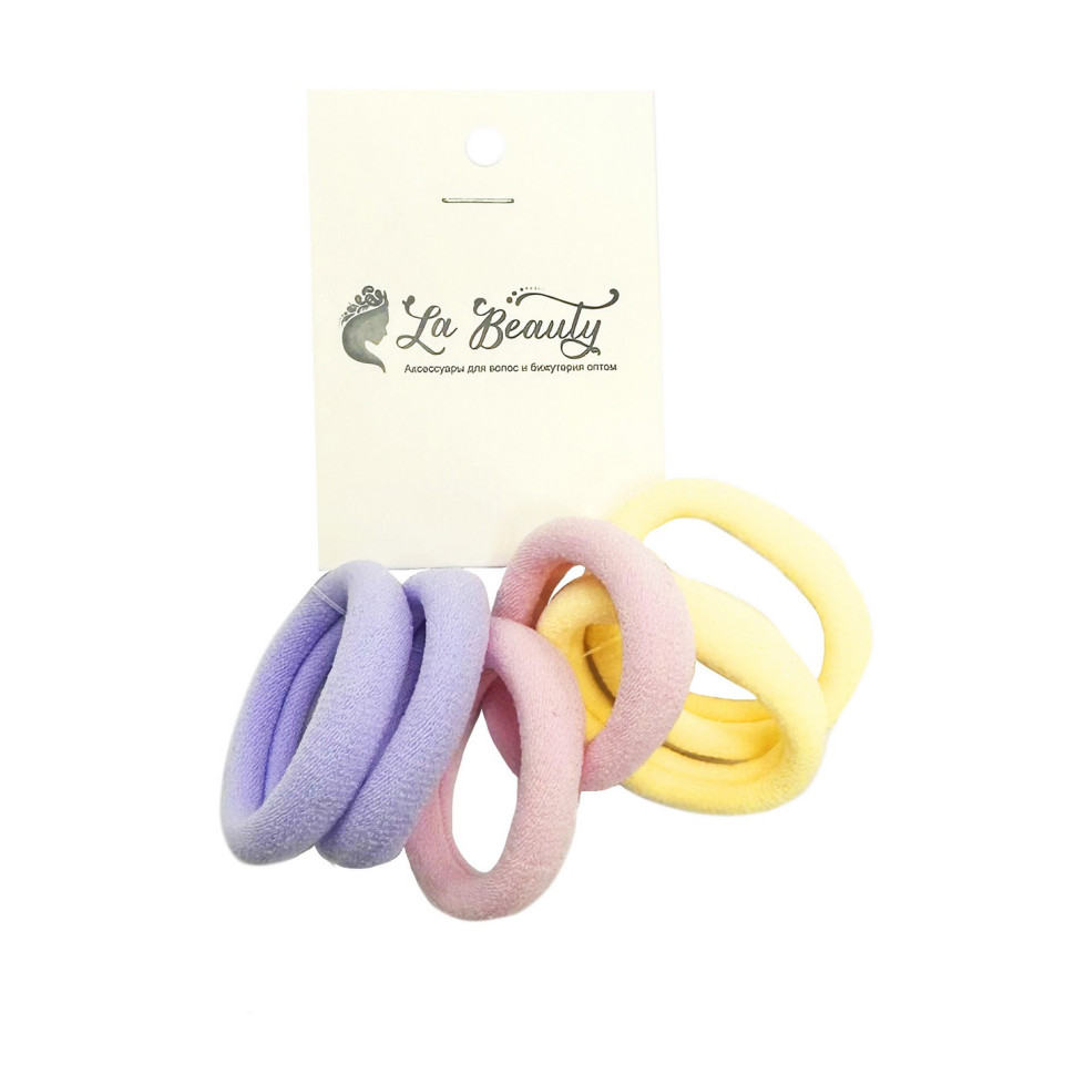 Набір резинок для волосся La-beauty 0108-426, 6 штук в комплекті, пастельні