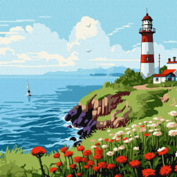 Картина по номерам "Маяк на горизонте" Идейка KHO2788, 30х30 см Картина по номерам "Маяк на горизонте" Идейка KHO2788, 30х30 см