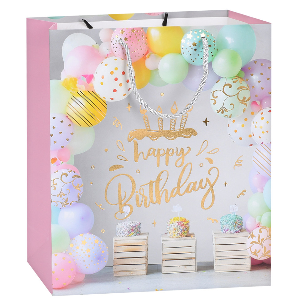 Пакет подарочный Happy Birthday Bambi MK 5951-M-2 размер 32х26х10 см