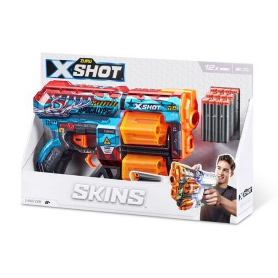 Скорострільний бластер Skins Dread Apocalypse X-SHOT 36517G (12 патронів)