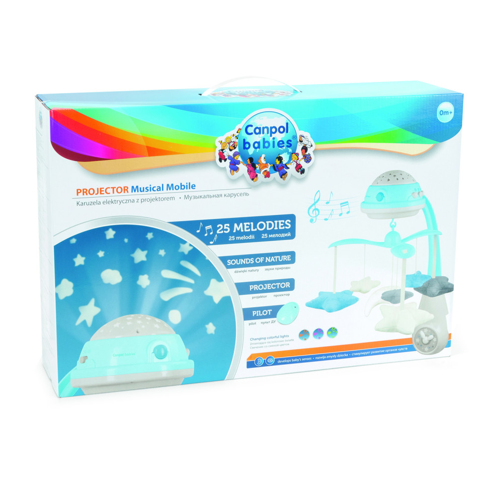 Дитяча Карусель музична Canpol babies 75/100_blu електрична з проектором