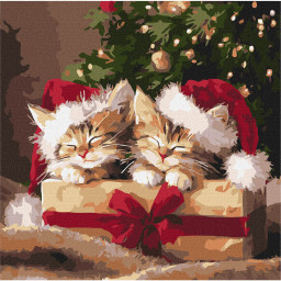 Картина по номерам "Пушистые подарки" Идейка KHO6827, 40х40 см