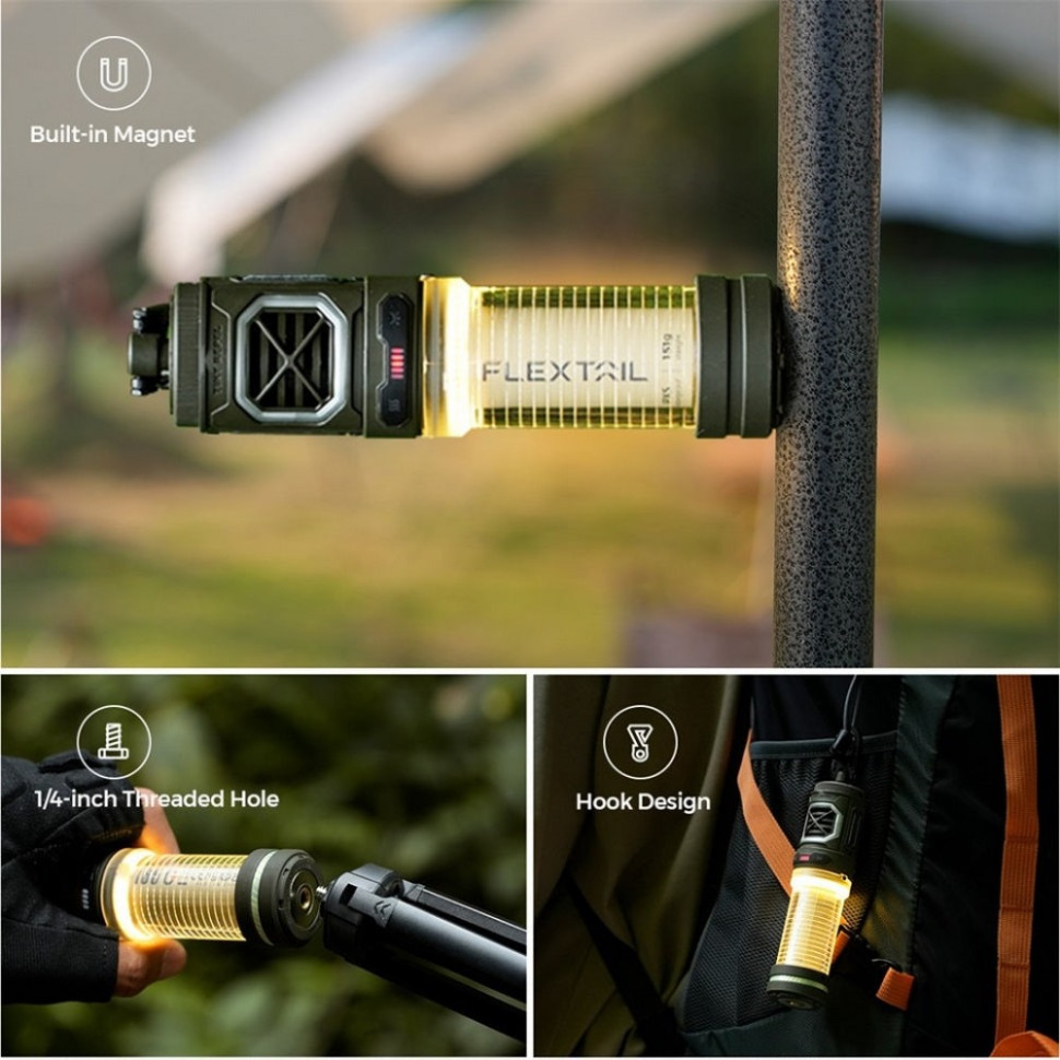 Фумигатор-фонарь кемпинговый Tiny Repel S Flextail TRS4800 бежевый