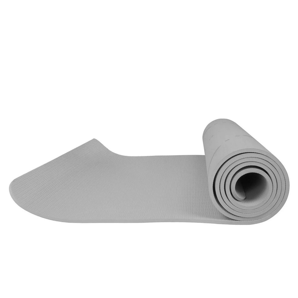 Килимок (мат) для йоги та фітнесу Springos YG0017 Grey, TPE 6 мм 