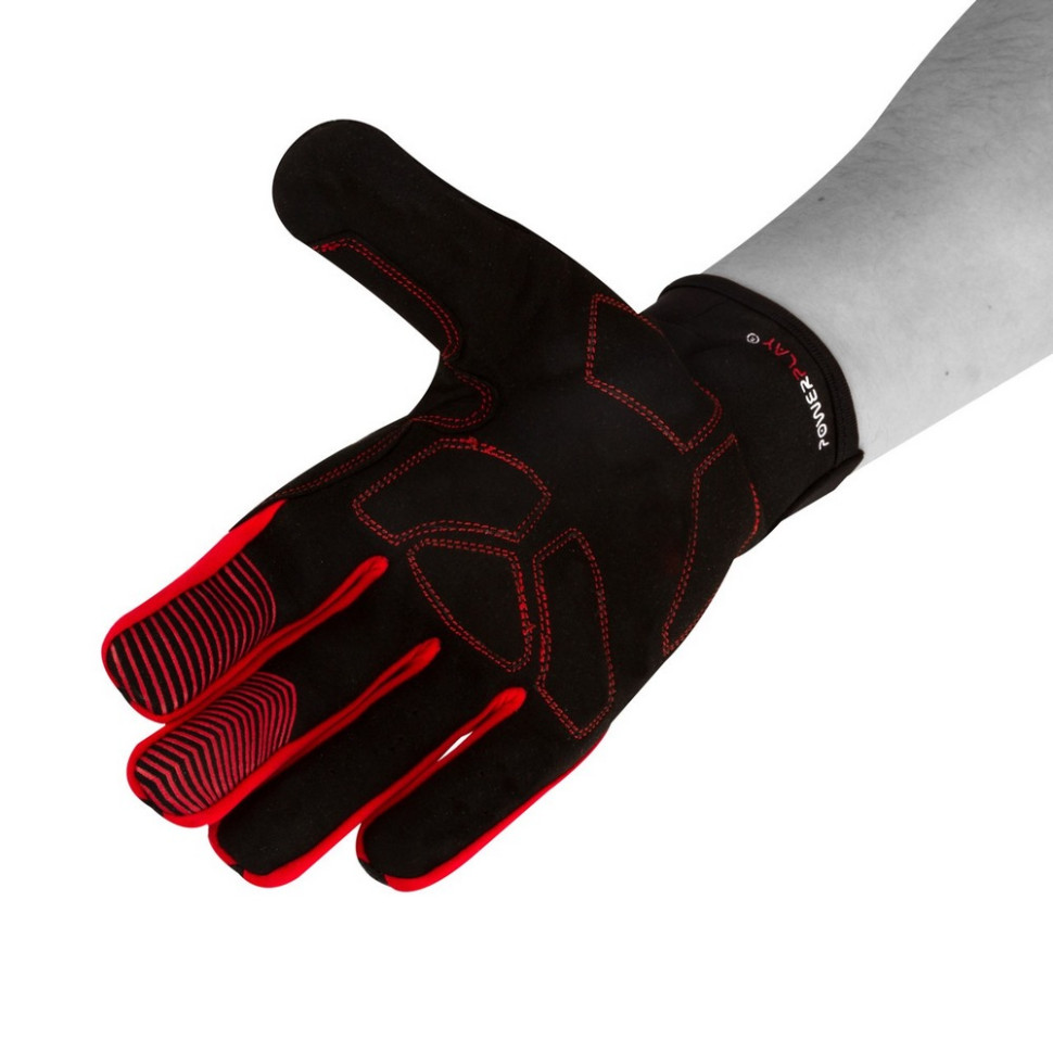 Велорукавички PowerPlay PP_6607_M_Red/Black, Чорно-Чорні, M