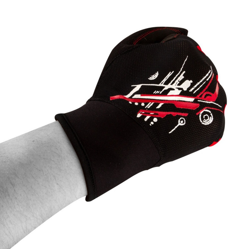 Велорукавички PowerPlay PP_6607_M_Red/Black, Чорно-Чорні, M