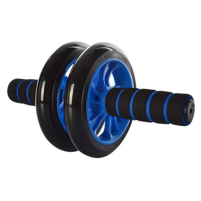 Ролик для пресса двойной с ковриком EasyFit EF-1352-BL, синий