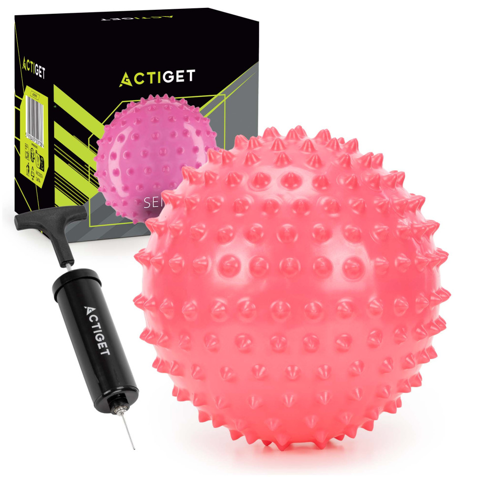 М'яч масажний для пілатесу, йоги та реабілітації Actiget ACT0151 Pink, з насосом 20 см