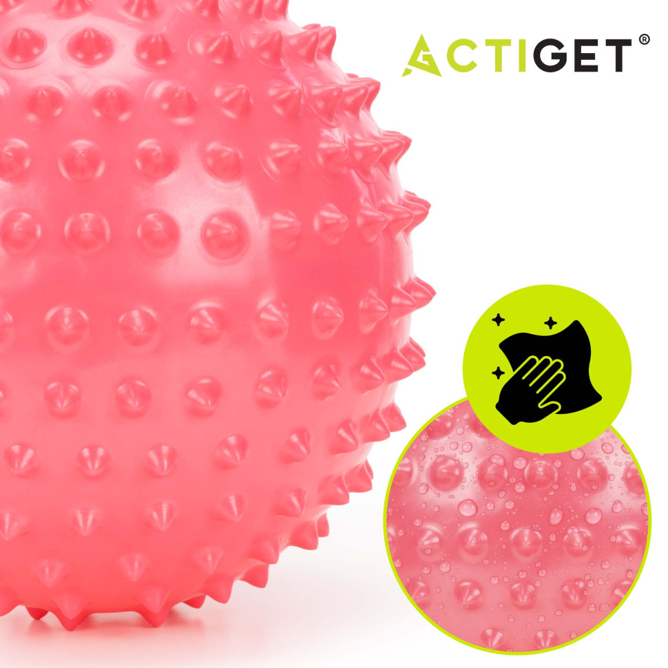 М'яч масажний для пілатесу, йоги та реабілітації Actiget ACT0151 Pink, з насосом 20 см