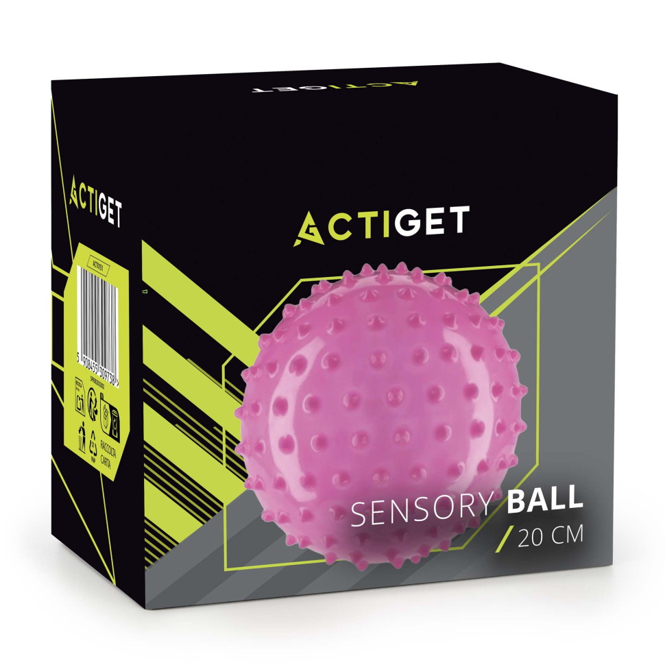 М'яч масажний для пілатесу, йоги та реабілітації Actiget ACT0151 Pink, з насосом 20 см