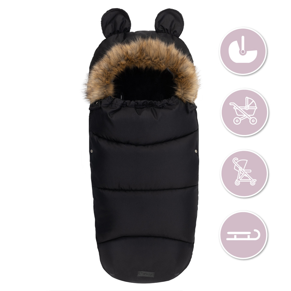 Зимовий конверт Sleeping bag MoMi AKCE00032 black, водонепроникний