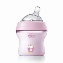 Бутылочка пластиковая "Natural Feeling" Chicco 81311.10 соска силиконовая 150 мл 