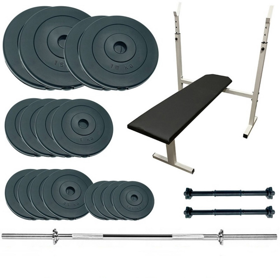 Лава для жиму з набір штанги та гантелі Standard Set 100 Newt NE-SD-PL-SET-100, 100 кг