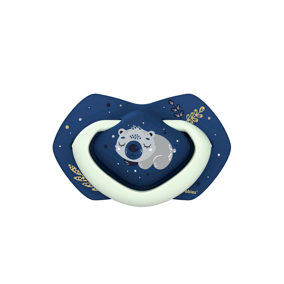 Пустышка силиконовая симметричная Sleepy Koala Canpol babies 22/658_blu синий, 0-6 месяцев