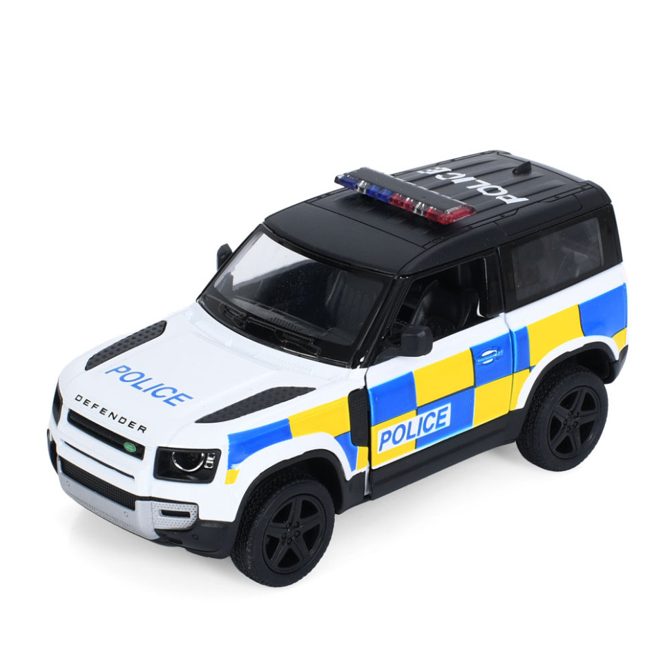 Машинка инерционная Джип Land Rover Defender 90 Kinsmart KT5428WP открываются двери, 1:36