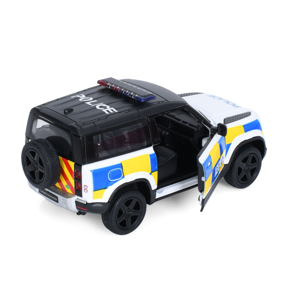 Машинка инерционная Джип Land Rover Defender 90 Kinsmart KT5428WP открываются двери, 1:36