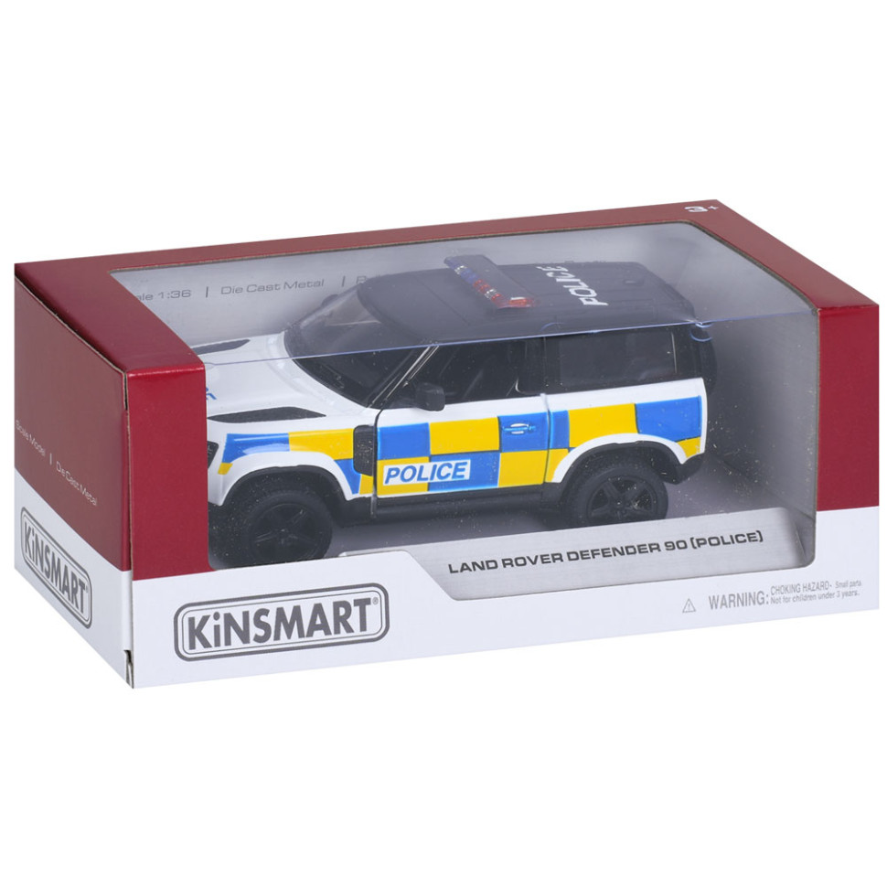 Машинка инерционная Джип Land Rover Defender 90 Kinsmart KT5428WP открываются двери, 1:36