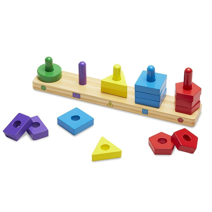 Деревянные пирамидки на платформе Melissa&Doug MD10379, 5 колышков