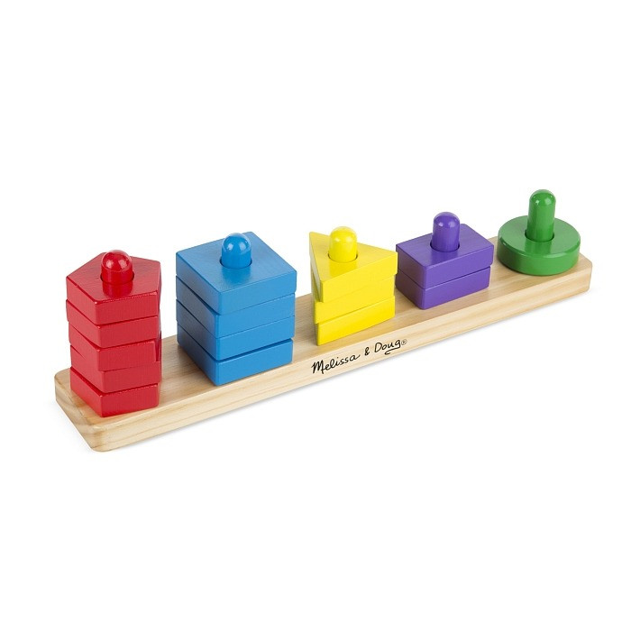 Деревянные пирамидки на платформе Melissa&Doug MD10379, 5 колышков