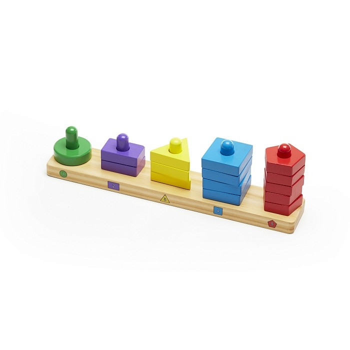 Деревянные пирамидки на платформе Melissa&Doug MD10379, 5 колышков