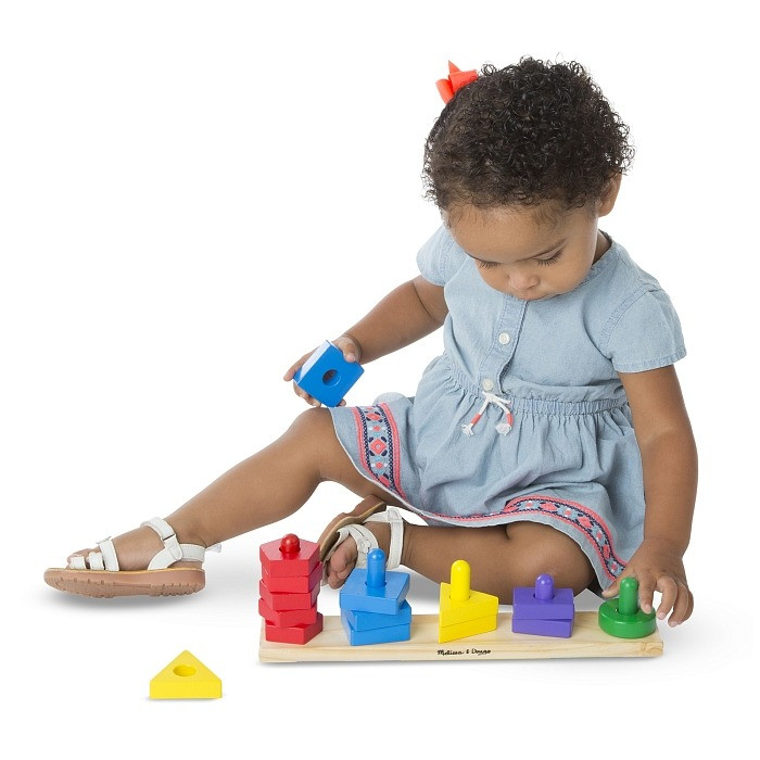 Деревянные пирамидки на платформе Melissa&Doug MD10379, 5 колышков