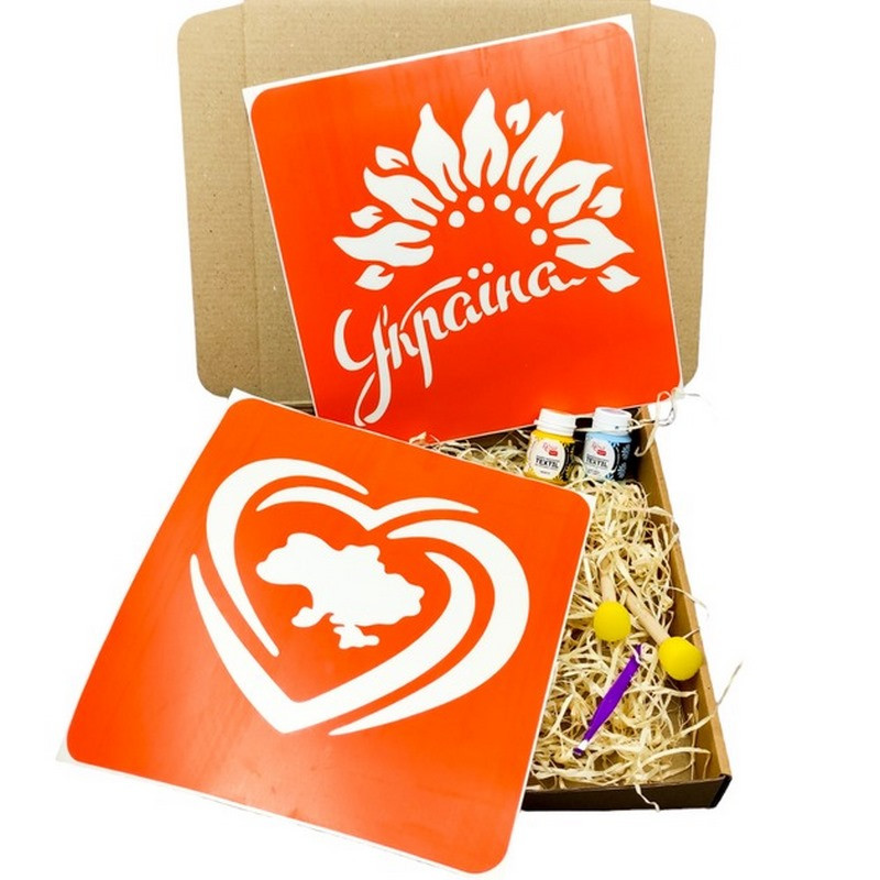 Набор для рисования по ткани «Карта Украины, Украина цветущая» Fresh Tattoo paint-n080-n058