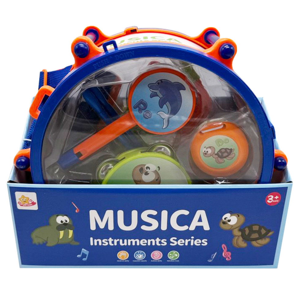 Дитячий набір музичних інструментів Bambi SF8122ABC, барабан, дудка, маракас