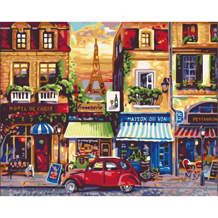 Картина за номерами. Міський пейзаж "Вулицями Парижа" 40х50см KHO2189 по цене 240 грн.