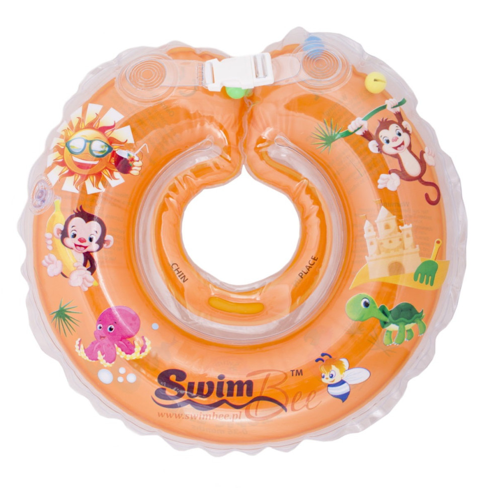 Дитячий круг для купання SwimBee 1111-SB-04 помаранчевий, виготовлений з екологічного матеріалу