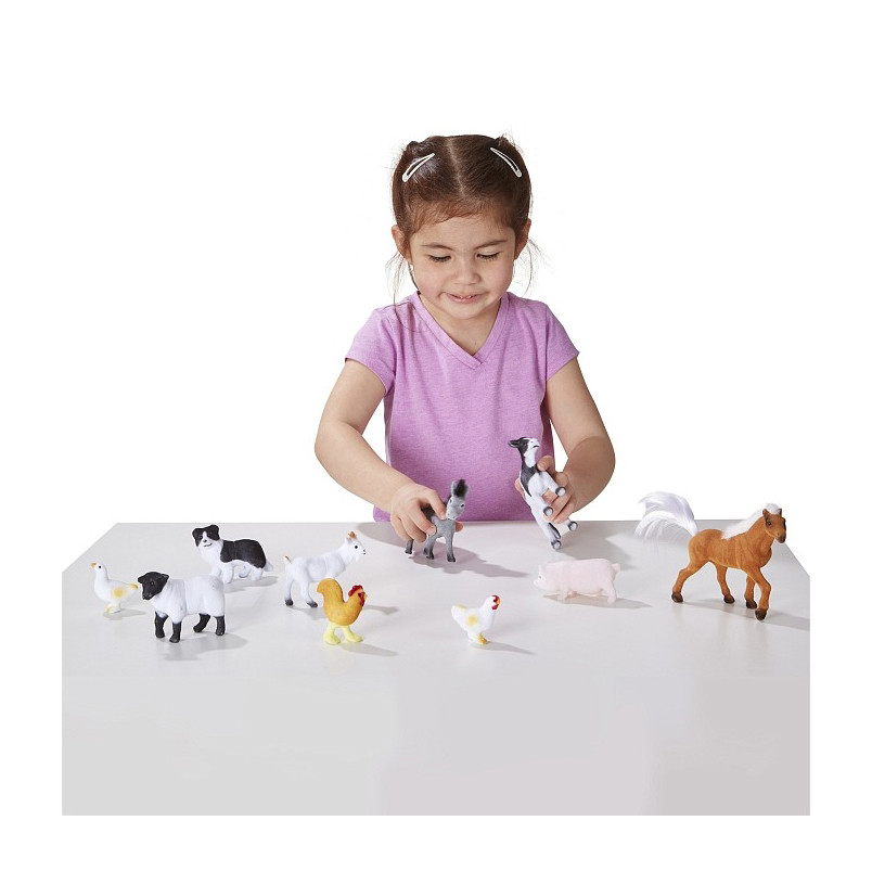 Ігровий набір тварин ферми Melissa&Doug MD594,10 мініатюрних моделей