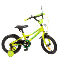 Велосипед дитячий PROF1 Y14225 14 дюймів, салатовий