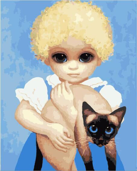 Картина за номерами. Brushme "Дитина з кішкою. Маргарет Кін" GX29290 по цене 240 грн.