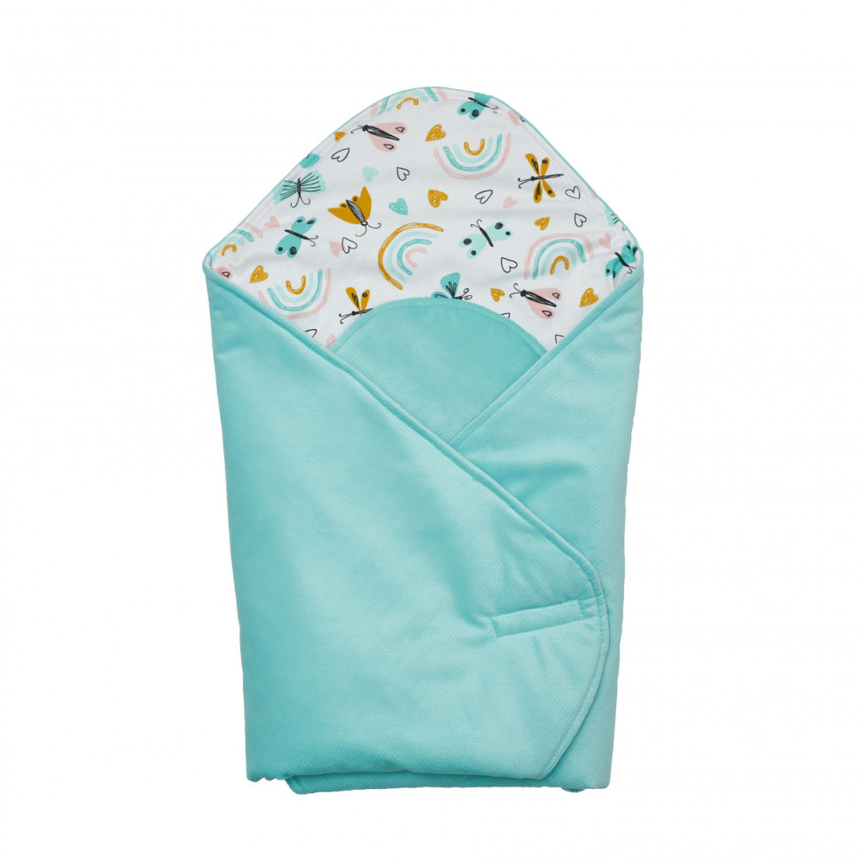 Конверт-плед детский Velvet Print Twins 9016-TVP-14 mint 80x80 см