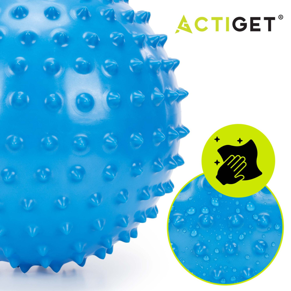 М'яч масажний для пілатесу, йоги та реабілітації Actiget ACT0152 Blue, з насосом 20 см