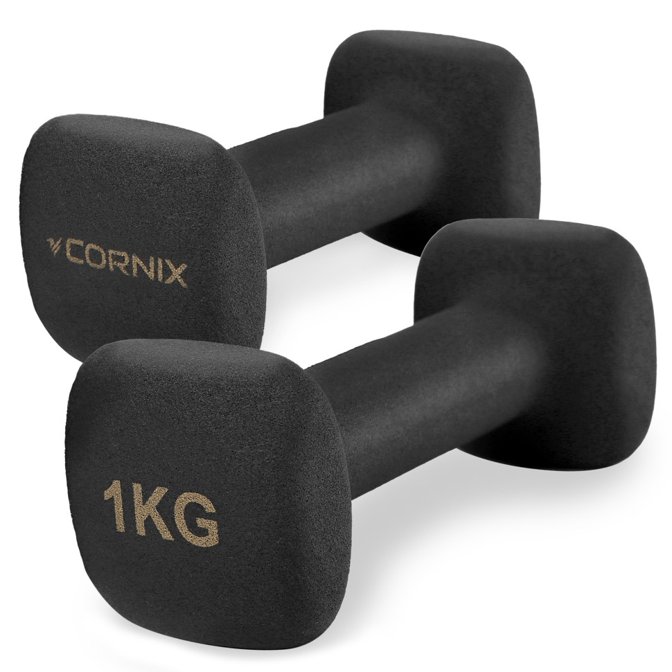 Гантели виниловые Square Cornix XR-0406 Black 2 x 1 кг