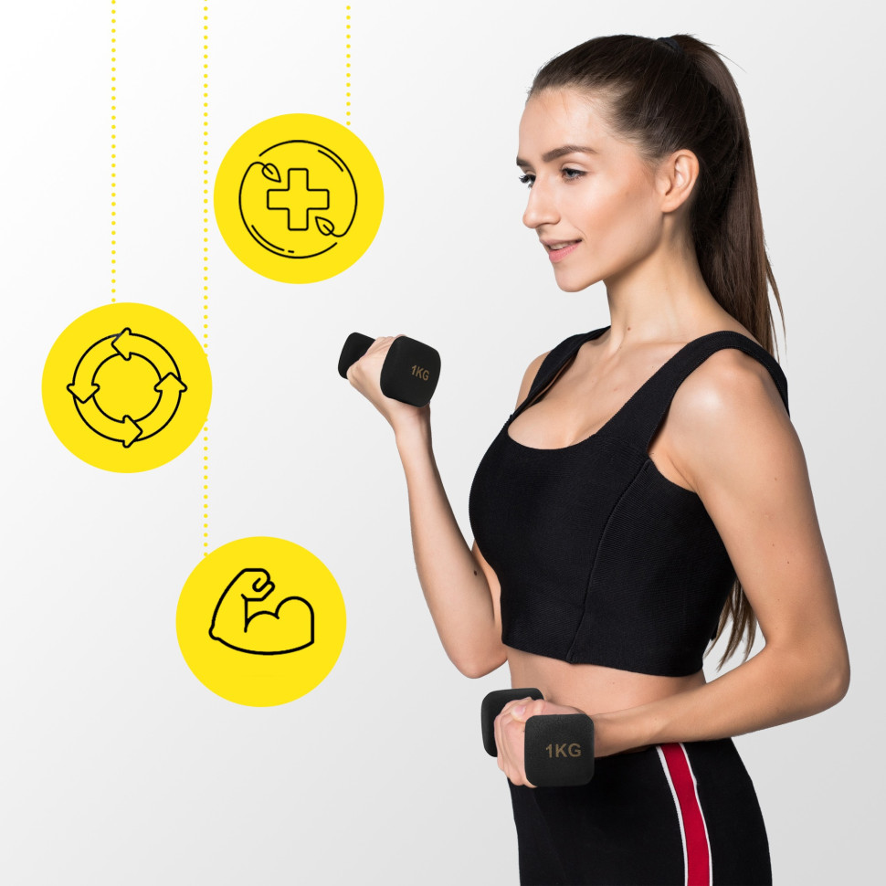 Гантели виниловые Square Cornix XR-0406 Black 2 x 1 кг