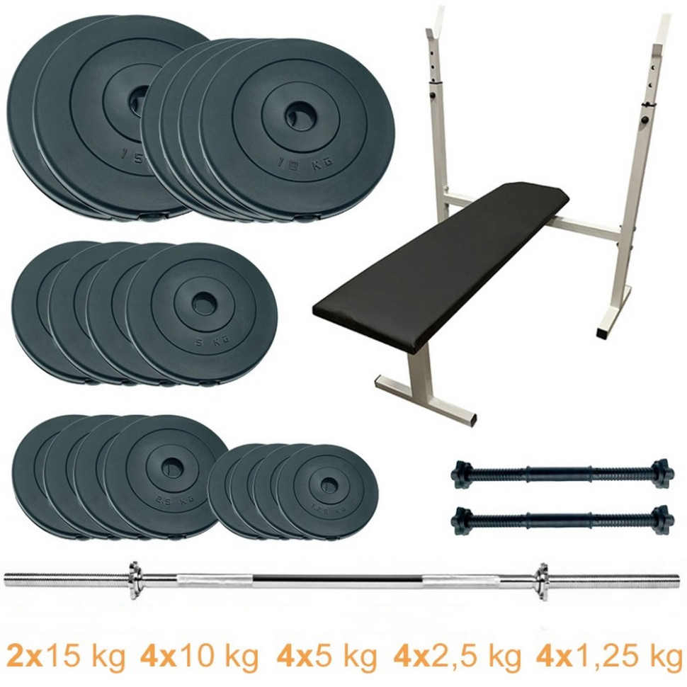 Лава для жиму з набором штанга та гантелі Standard Set 120 Newt NE-SD-PL-SET-120, 120 кг