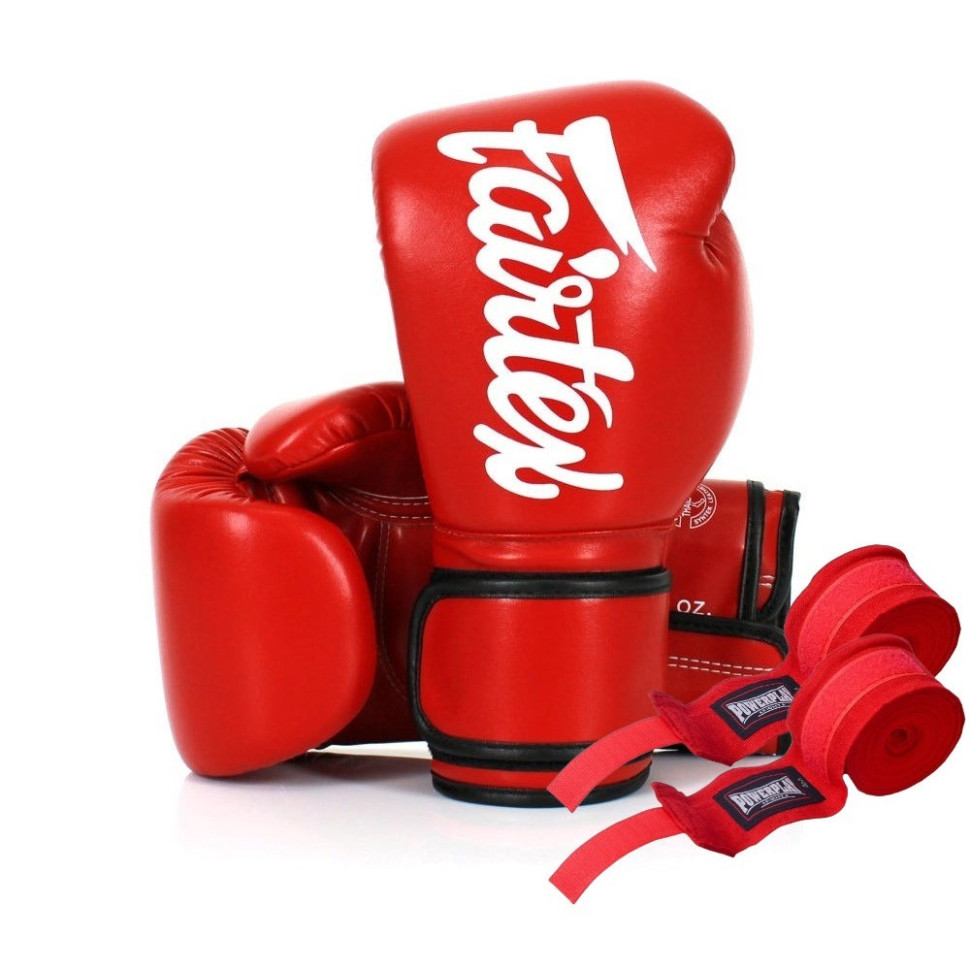 Боксерские перчатки BGV14 Fairtex BGV14_16oz_Red 16 унций (бинты в комплекте)