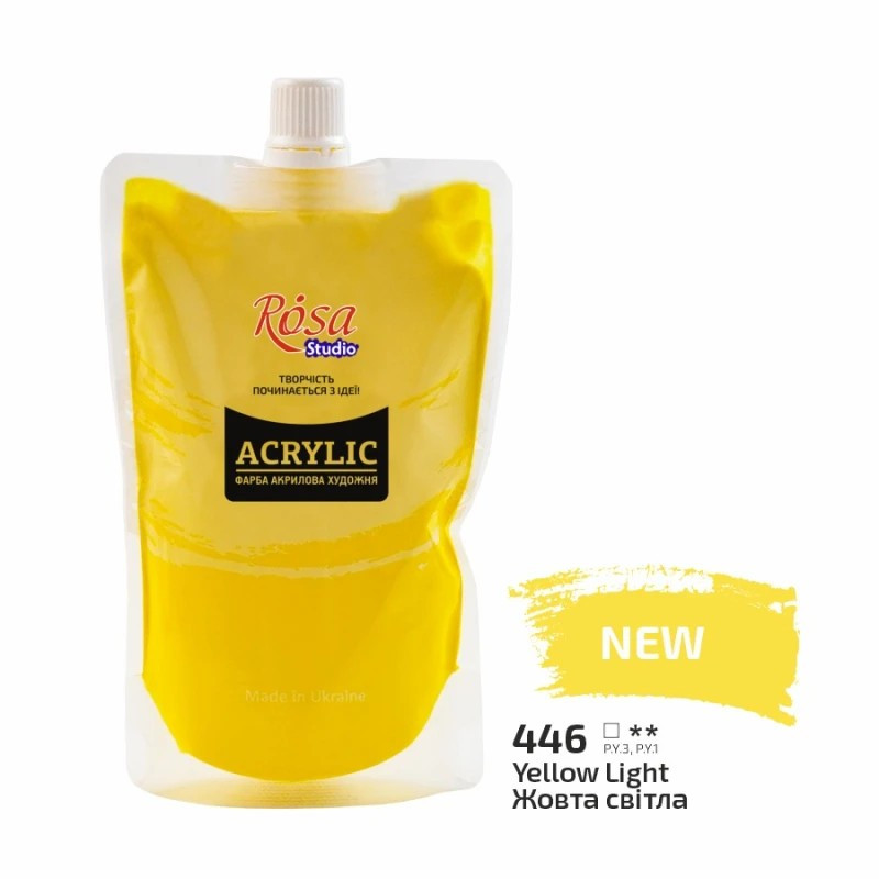Фарба акрилова Жовта світла Rosa 323200446 (код 446), 200 мл