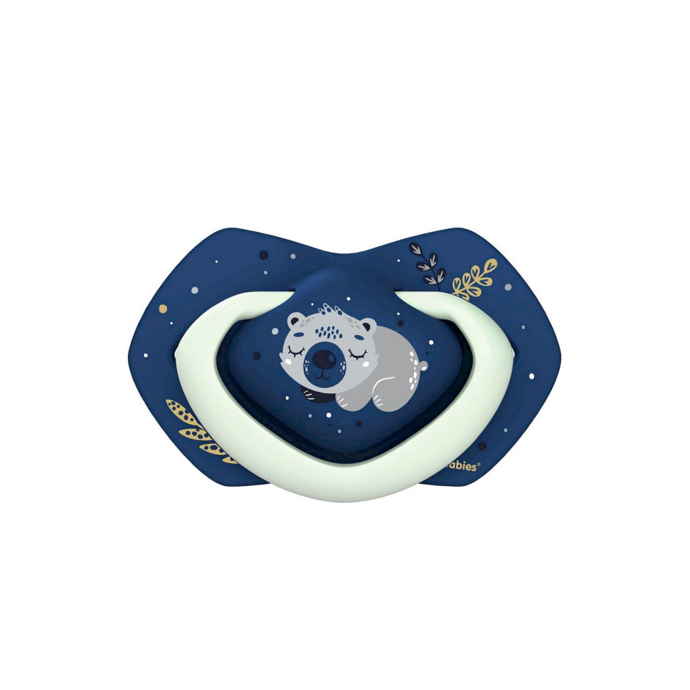 Пустышка силиконовая симметричная Sleepy Koala Canpol babies 22/659_blu синий, 6-18 месяцев