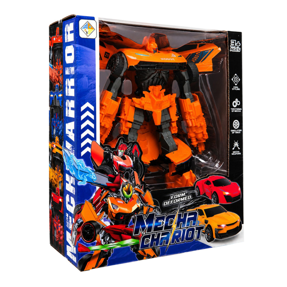 Детская игрушка Трансформер Bambi HY-3344(Orange) робот 18 см+машина