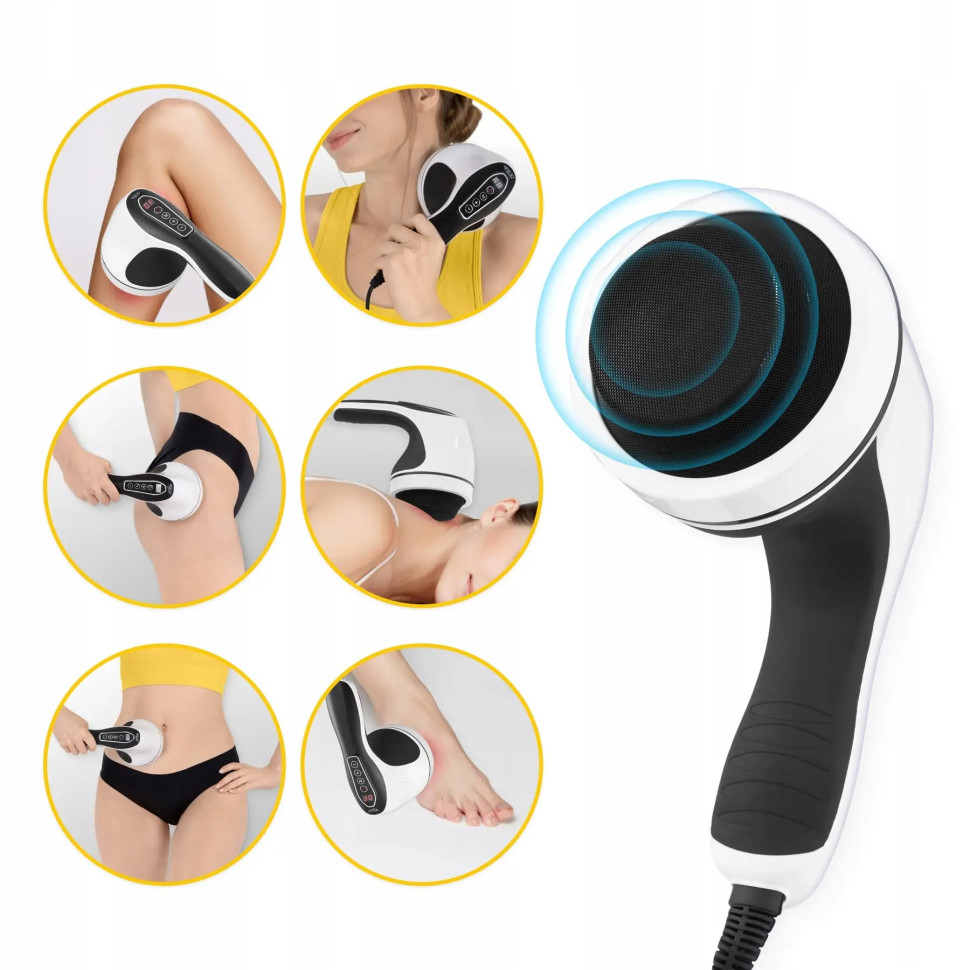 Ручной антицеллюлитный массажер для тела Body Shaping 4FIZJO 4FJ0557 White 4 в 1