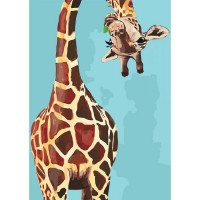 Картина по номерам Идейка Животные, птицы "Весёлый жираф" 35х50 см KHO4061