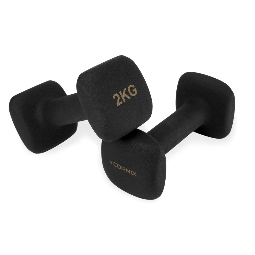 Гантели виниловые Square Cornix XR-0407 Black 2 x 2 кг 