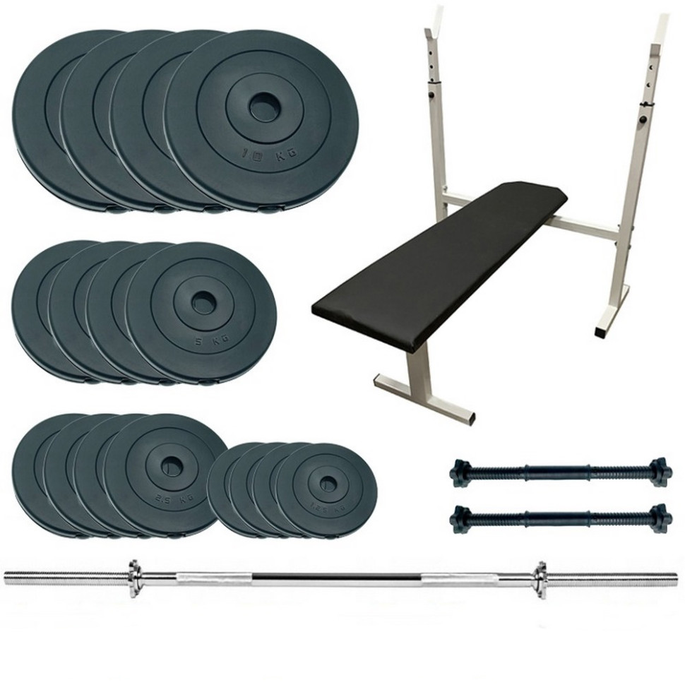 Лава для жиму з набором штанга та гантелі Standard Set 90 Newt NE-SD-PL-SET-90, 90 кг