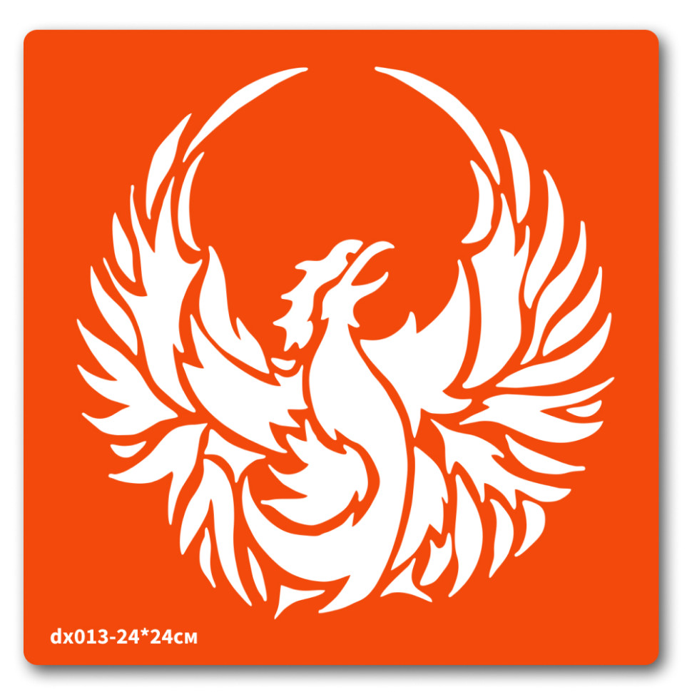 Трафарет для био-тату Феникс Fresh Tattoo dx013-24*24см, размер 24 х 24см 