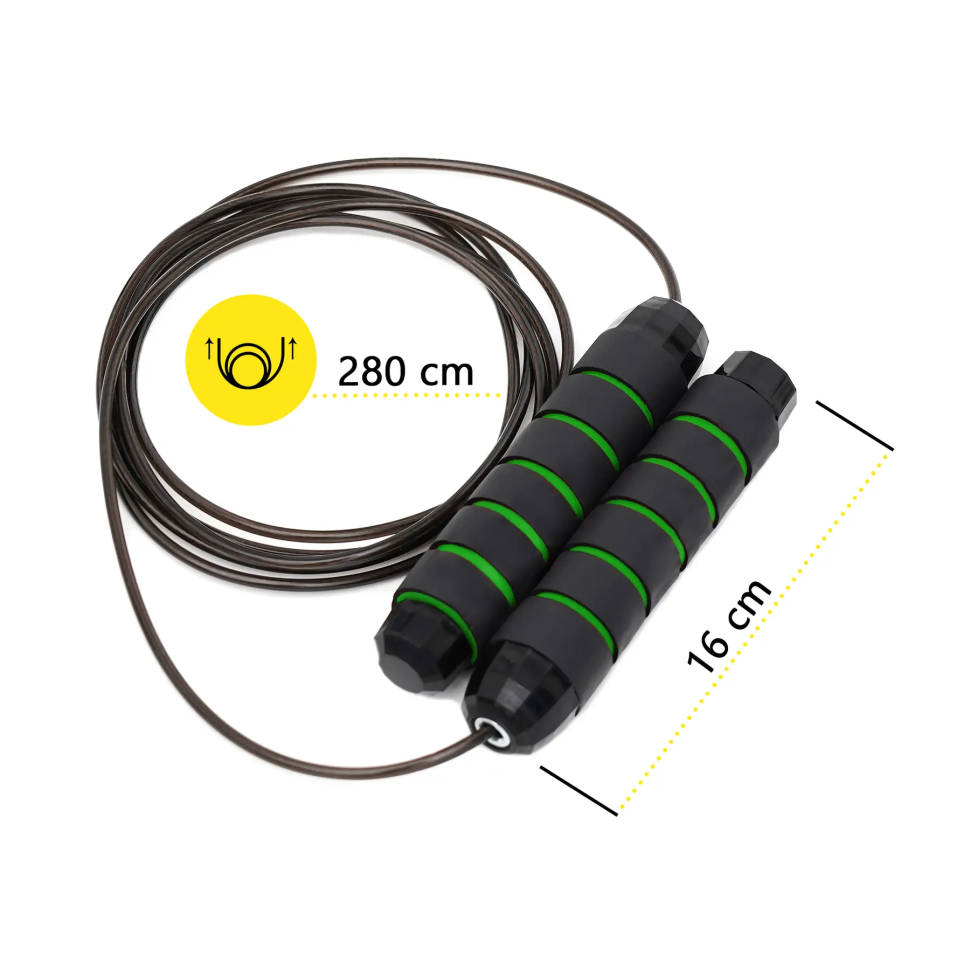 Скакалка для кроссфита Cornix Speed ​​Rope Classic XR-0352 черный/зеленый