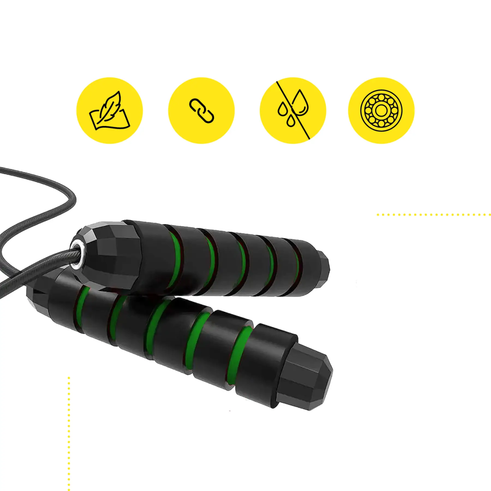Скакалка для кроссфита Cornix Speed ​​Rope Classic XR-0352 черный/зеленый